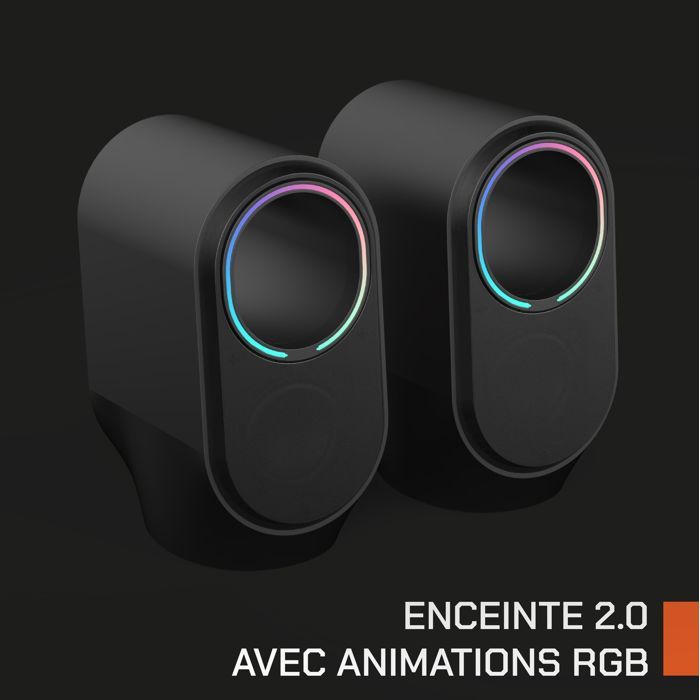 Enceintes bluetooth gaming - NOVA GAMING - Cygnus - LED RGB - Noir