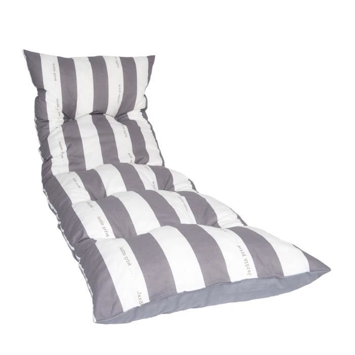 JARDIN PRIVE Bain de soleil flocons CANCALE 188x56x12 cm gris