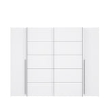 Armoire - Blanc mat -  2 portes battantes + 2 portes coulissantes - L 270,3 x P 61,2 x H 210 cm - NARAGO