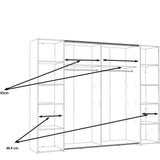 Armoire NARAGO - Décor Chene Sonoma et blanc mat - 2 portes coulissantes + 2 portes battantes - L270 x P61 x H210 cm