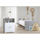 Lit combiné - 120x60cm - Evolutif en 90x190cm - Babyprice Leaf - En bois gris