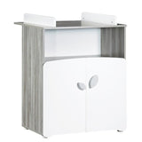 Commode bÈbÈ LEAF - 2 portes et 1 niche - 2 portes - Blanc - 76 x 97 x 66 cm