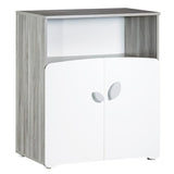 Commode bÈbÈ LEAF - 2 portes et 1 niche - 2 portes - Blanc - 76 x 97 x 66 cm