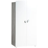 Armoire bÈbÈ Leaf - MDF - Blanc - 2 portes - 86 x 175 x 56 cm - BABY PRICE