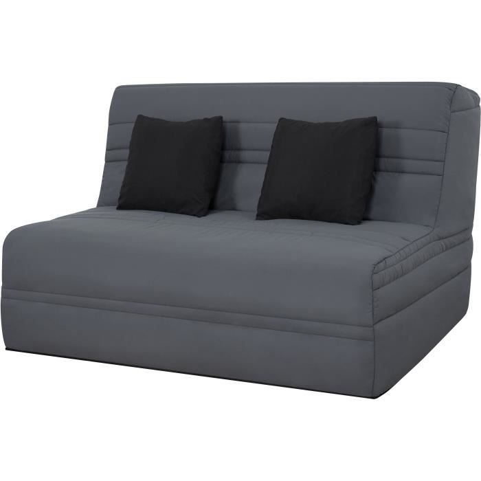 Banquette BZ NUAGE 3 places - Tissu Gris - Matelas SIMMONS - Couchage 188x138 cm