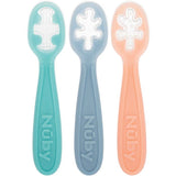 Lot de 3 premieres cuilleres bébé - NUBY - Silicone - Des 6 mois - Rose / Bleu / Vert