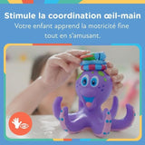 Jouet de bain - NUBY - Pieuvre intéractive flottante - Anneaux de bain - Violet