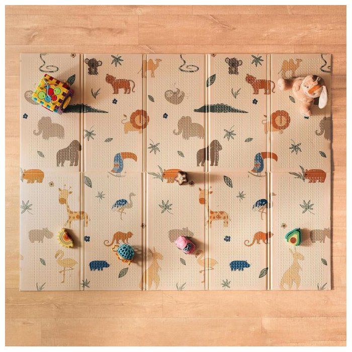 Tapis d'Éveil Réversible - NUBY - 200 x 150 x 1 cm - Léger et pliable - Safari - Des la naissance
