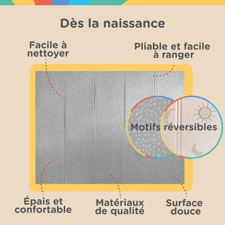 Tapis d'Éveil Réversible - NUBY - 200 x 150 x 1 cm - Arc-en-Ciel
