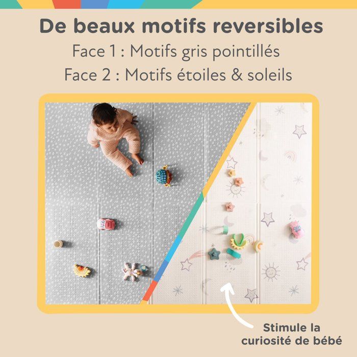 Tapis d'Éveil Réversible - NUBY - 200 x 150 x 1 cm - Arc-en-Ciel