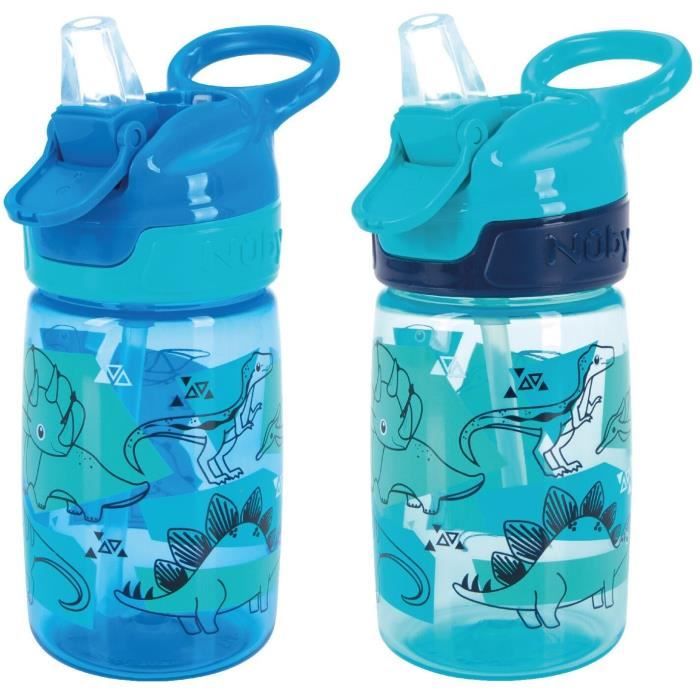 Lot de 2 gourdes - NUBY - Incredible Gulp - 360 ml - Dinosaures