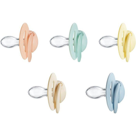 Lot de 5 sucettes orthodontiques - NUBY - Silicone - 6-18 mois - Multicolore