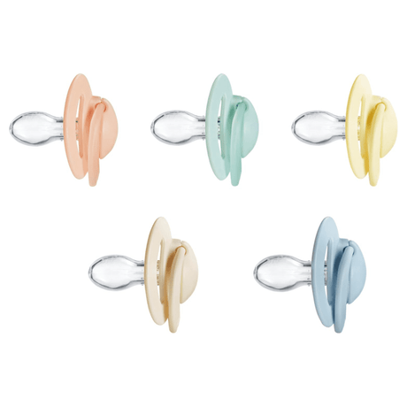 Lot de 5 sucettes orthodontiques - NUBY - Silicone - 6-18 mois - Multicolore