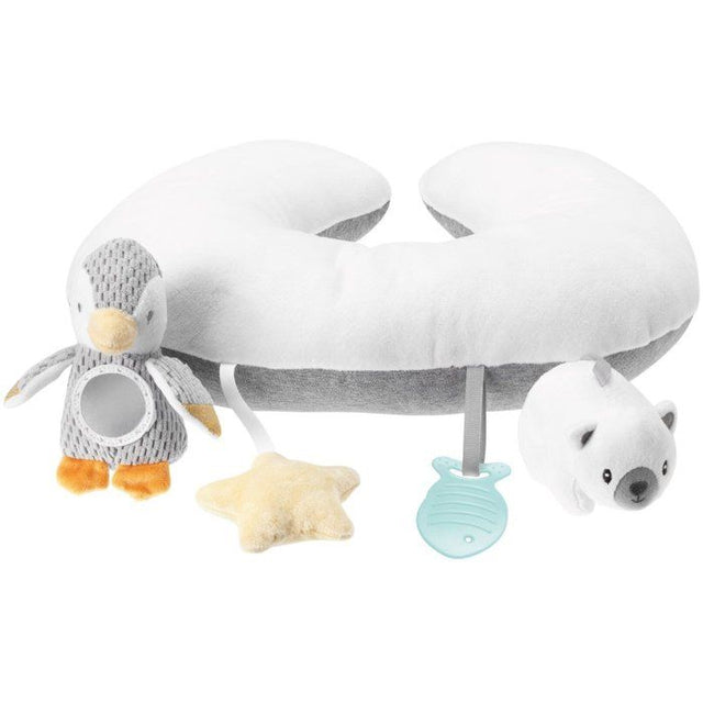 Coussin intéractif moelleux - NUBY - Tummy Time - Gris / Blanc