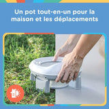 Pot de voyage portable pour tout-petits - NUBY - Avec sac de rangement - Gris / Blanc