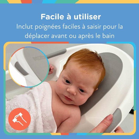 Baignoire bébé - NUBY - Dr.Talbot's - Des la Naissance - Support antidérapant intégré - Appui-tete souple