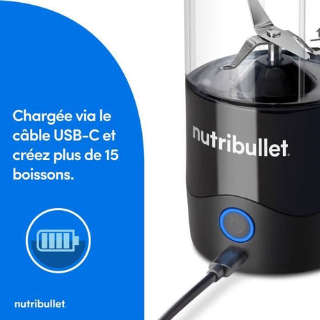 Blender portable - NUTRIBULLET - NBP003B - 100 W - 475 ml - Sans BPA - Noir