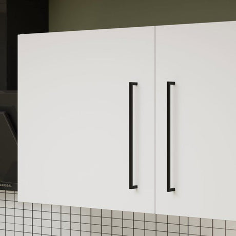 NOVACOOL - Bloc cuisine complete - Blanc mat / Gris - 220 x 60 x 204 cm - Plan de travail inclus