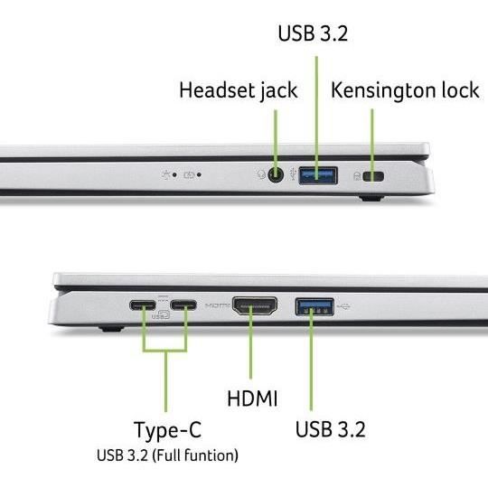 PC Portable ACER Aspire Go 15 : Win 11 - 15.6'' FHD - Intel Core 3 N355 - RAM 8Go - 512Go SSD