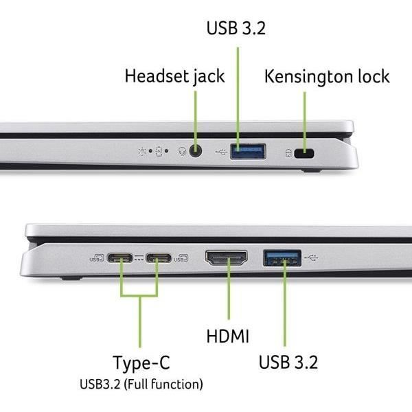 PC Portable ACER Aspire AG14-71P-73BF - Windows 11 - 14'' WUXGA IPS - Intel Core i7-13620H- RAM 16Go - 1To SSD -UHD Graphics -AZERTY