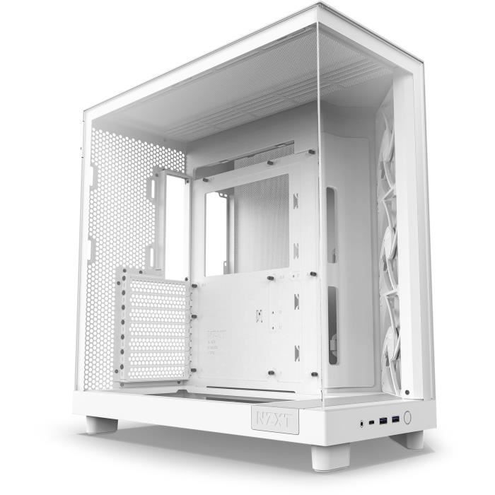 Boitier moyen-tour - NZXT - H6 Flow - Double chambre - Refroidissement par air - Blanc
