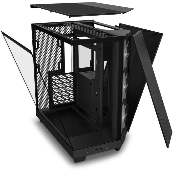 Boitier moyen-tour - NZXT - CC-H61FB-R1 - H6 Flow RGB - Double chambre - Ventilateurs RGB inclus - Noir