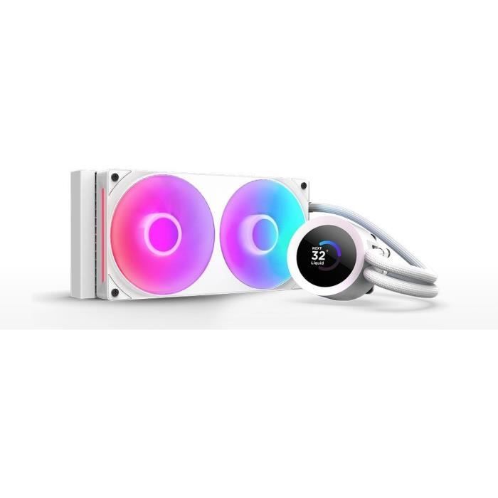 Watercooling - NZXT - RL-KR240-W2 - Kraken Plus 240 RGB - Écran carré 1.54 personnalisable et ventilateurs RGB - Blanc