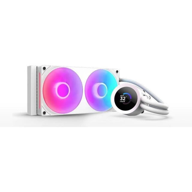 Watercooling - NZXT - RL-KR240-W2 - Kraken Plus 240 RGB - Écran carré 1.54 personnalisable et ventilateurs RGB - Blanc