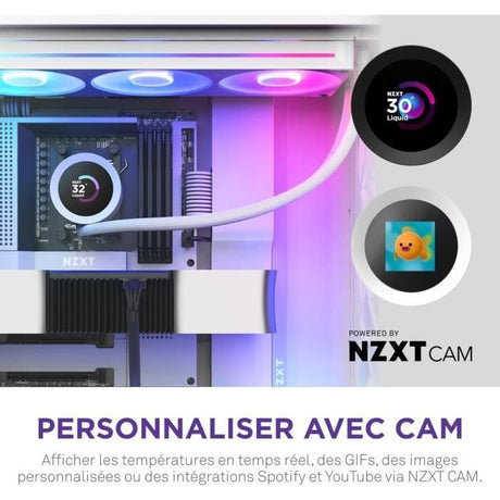 Watercooling - NZXT - RL-KR360-W2 - Kraken Plus 360 RGB - Écran carré 1.54 personnalisable et ventilateurs RGB - Blanc