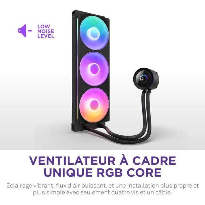 Watercooling - NZXT - RL-KR360-B2 - Kraken Plus 360 RGB - Écran carré 1.54 personnalisable et ventilateurs RGB - Noir