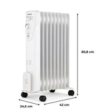 Radiateur bain d'huile électrique - 2000 Watts - OCEANIC - 3 puissances - 9 éléments - Mobile - Blanc