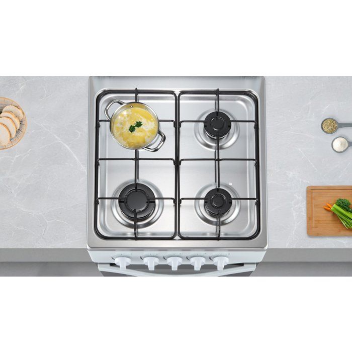 Cuisiničre ŕ gaz - OCEANIC - OCEACG5055GW - 4 feux  - 7700 W - Blanc
