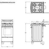 Cuisiničre ŕ gaz - OCEANIC - OCEACG5055GW - 4 feux  - 7700 W - Blanc