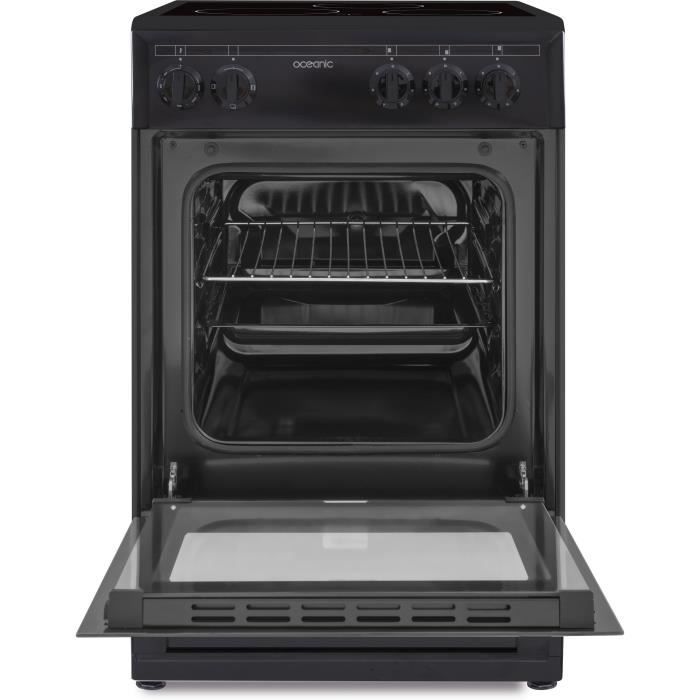 OCEANIC CV5050B8 Cuisiniere vitrocÈramique 50x50 - Four convection naturelle - 48 L - Noir
