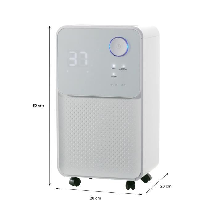 Déshumidificateur d'air électrique OCEANIC - Extraction 12 litres/jour - Fonction seche-linge - Affichage LED