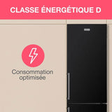Réfrigérateur combiné - OCEANIC - OCEAFC262STDB - 262 L - Classe D - 55 x 56 x 180 cm - Noir