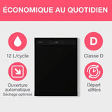 Lave-vaisselle pose libre OCEANIC OCEALV1247B - 12 couverts - 47 dB noir