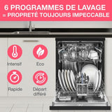 Lave-vaisselle pose libre OCEANIC OCEALV1247B - 12 couverts - 47 dB noir