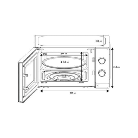 Micro-ondes - OCEANIC - OCEAMO20B12 - 20L - noir - Monofonction