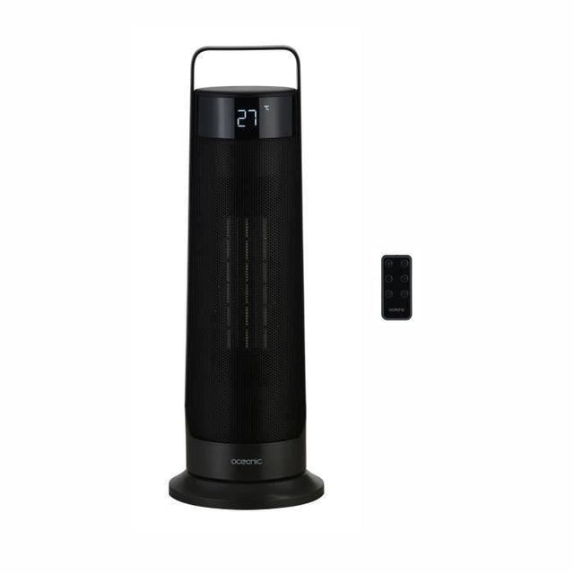 Radiateur soufflant oscillant - Céramique - OCEANIC - 2000 W - Télécommande -  Noir