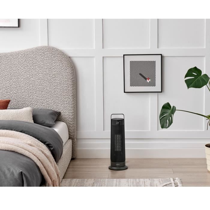 Radiateur soufflant oscillant - Céramique - OCEANIC - 2000 W - Télécommande -  Noir