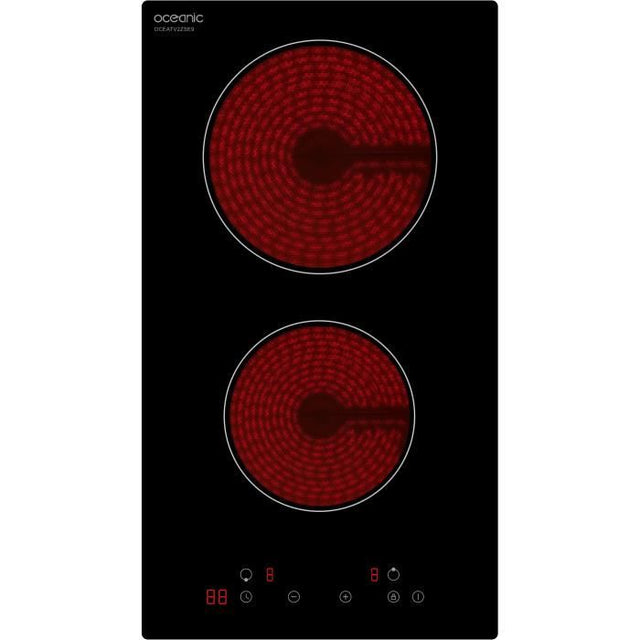 Plaque de cuisson vitrocéramique OCEANIC - 2 foyers - 2900W - commandes sensitives