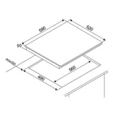 Table de cuisson vitrocéramique - OCEANIC - 4 foyers - Noir