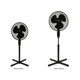 Ventilateur de pied - OCEANIC - 45 W - Ø 41 cm - 3 vitesses - Oscillant - Inclinable - Noir