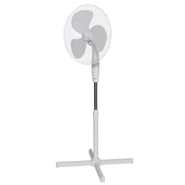 Ventilateur sur pied OCEANIC - 45W - Diametre 40 cm - Hauteur rÈglable - Oscillation - Blanc