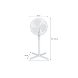 Ventilateur sur pied OCEANIC - 45W - Diametre 40 cm - Hauteur rÈglable - Oscillation - Blanc