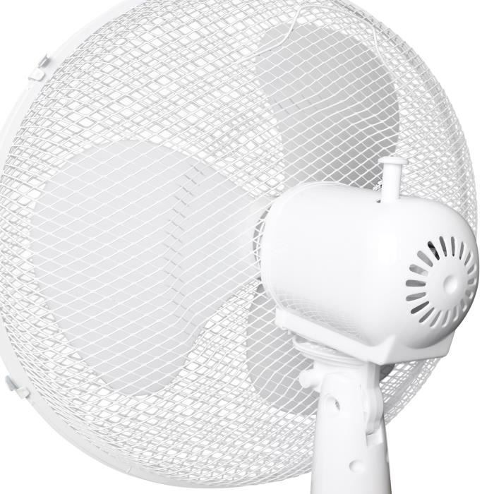 Ventilateur sur pied OCEANIC - 45W - Diametre 40 cm - Hauteur rÈglable - Oscillation - Blanc