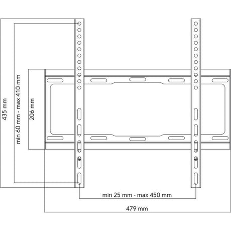 ONE FOR ALL WM2411 - Support mural TV Support plat pour écran 32-65''/81-165cm - Pour TV max 100kgs - 25mm du mur
