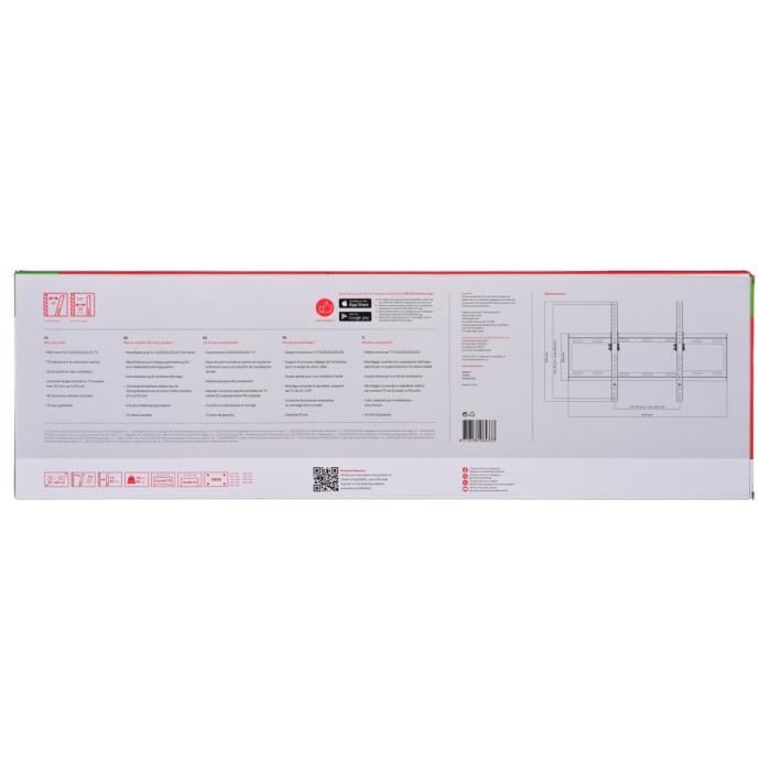 ONE FOR ALL WM2621 - Support mural avec rÈglage d'inclinaison de 15∞ pour TV de 32 a 90 (81 a 229cm) - Noir