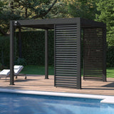 Panneau brise-vue - OMBREA - Ventelles horizontales - 1 m - Aluminium - Anthracite